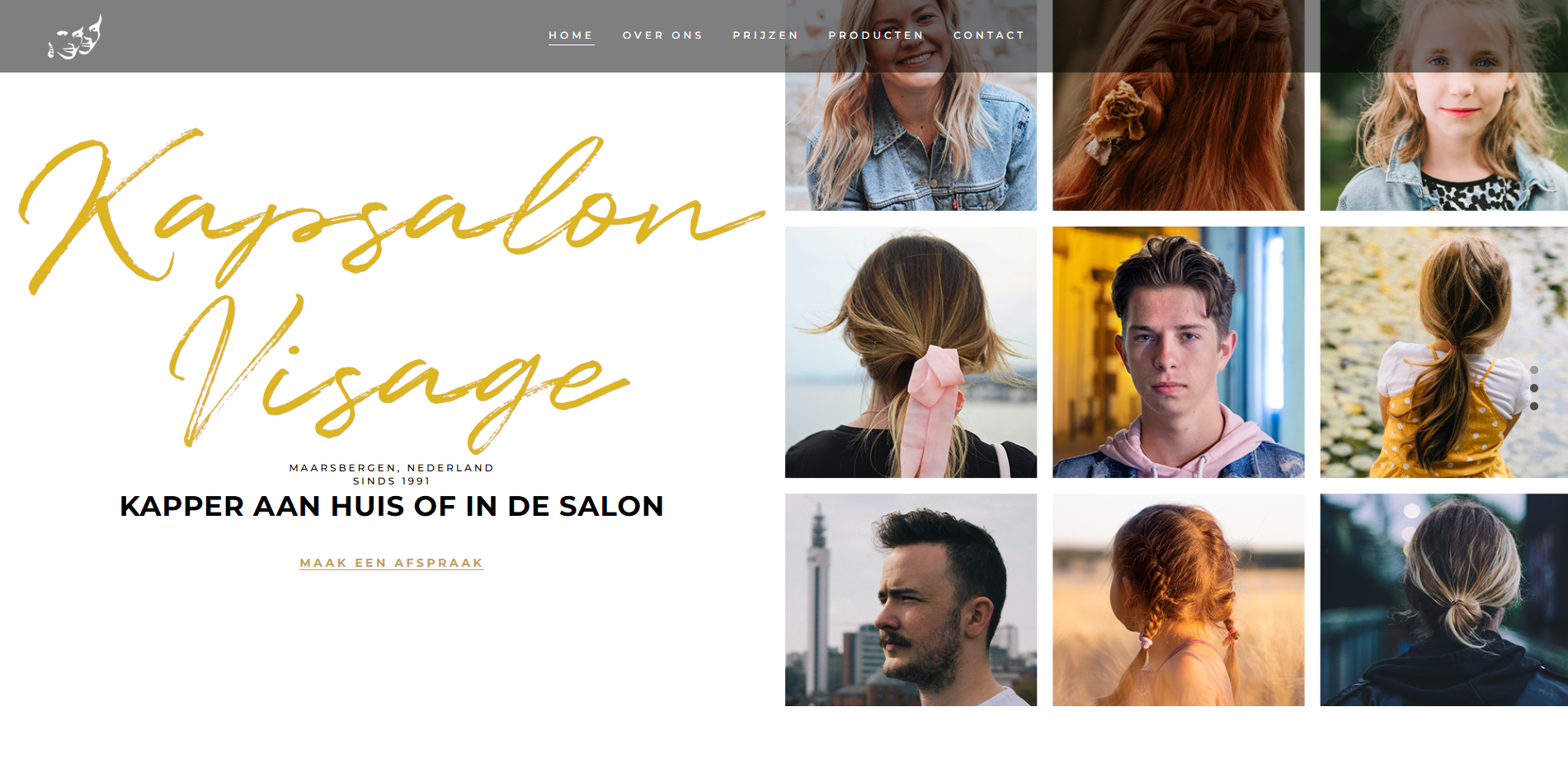 The Kapsalon Visage website
