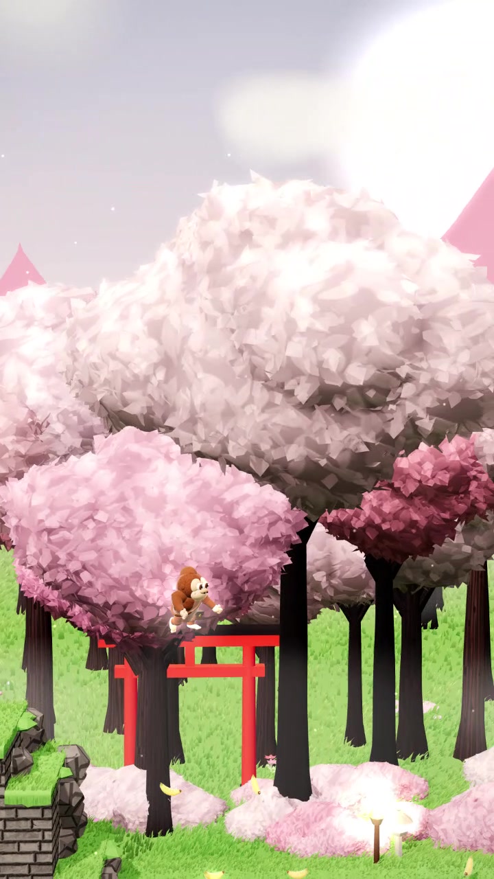 Banana Rush: the Cherry Blossom Garden by day