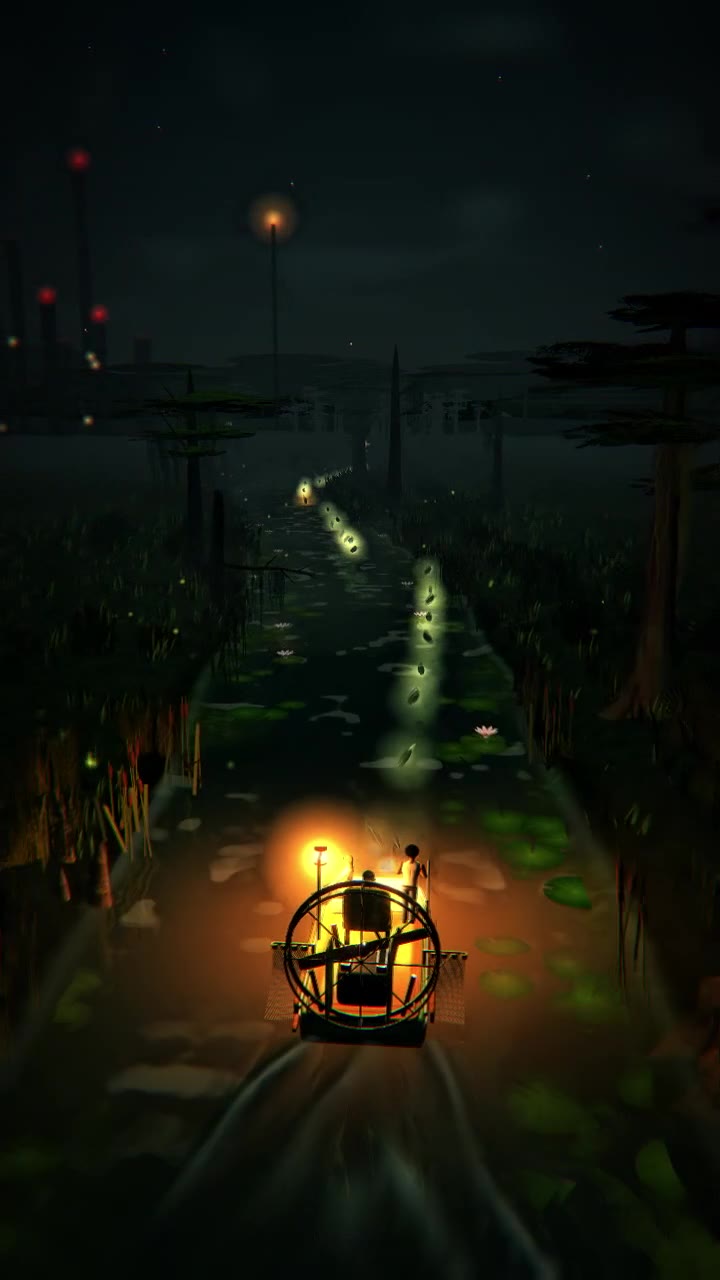 Bayou Drift: a lantern-lit run at night