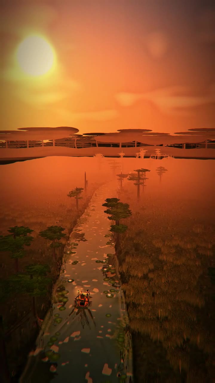 Bayou Drift: sunset over the bayou